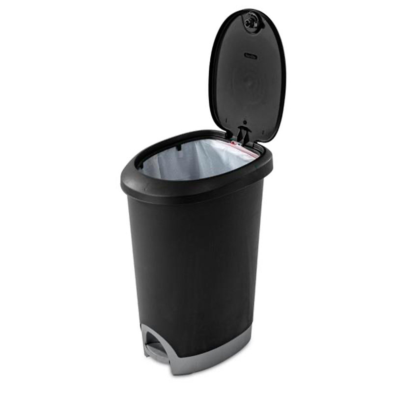 Sterilite Gallon Locking StepOn Wastebasket, Black