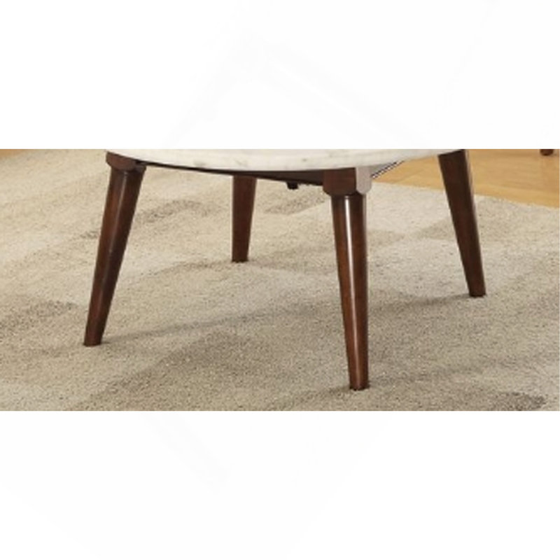 Table basse à plateau en marbre blanc avec structure en bois de noyer, table d'appoint moderne pour le salon