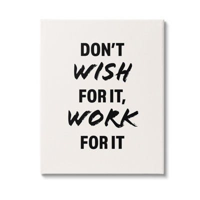 «Work For It Motivational», art mural sur toile par Victoria Barnes