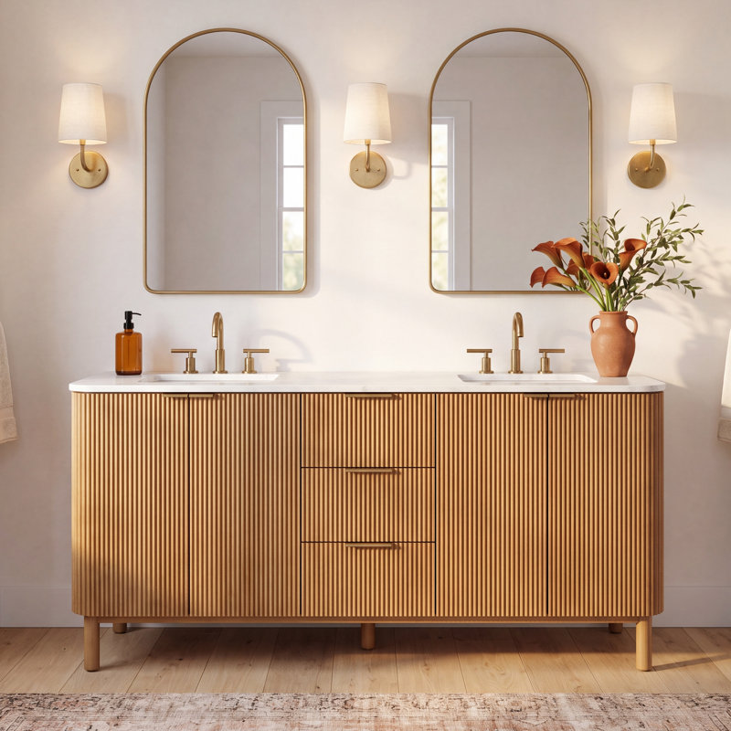 Nova 84" Marble Top Double Sink Bathroom Vanity, 84"