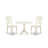 3 Piece Dining Room Table Set Contains a Round Dining Table with Dropleaf and 2 Wood Seat Chairs, Linen White-111375656-111270259