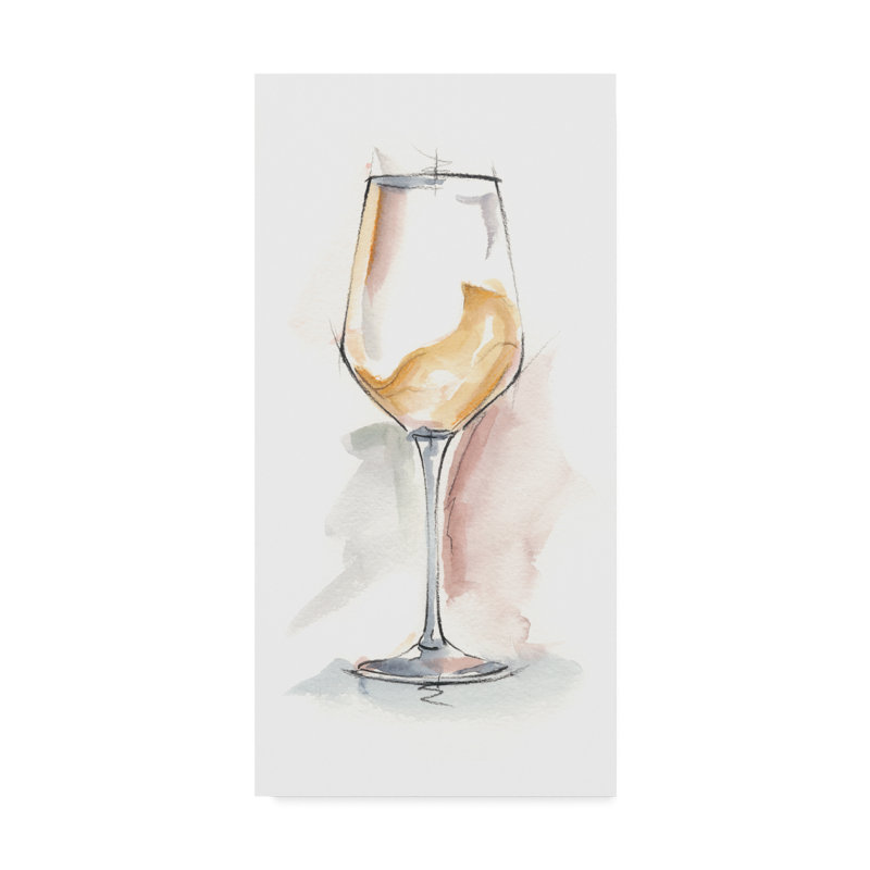 « wine glass study i », peinture sur toile tendue, H 19 po x l 10 po x P 2 po