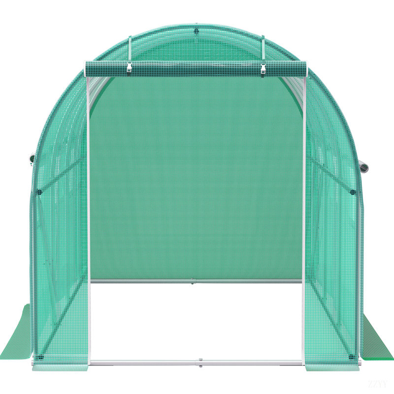 Serre de plain-pied sans porte, serre chaude pour plante portable avec cerceaux en acier galvanisé