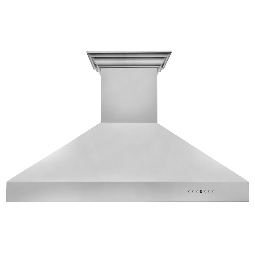 48 in. ZLINE CrownSound™Ducted Vent Wall Mount Range Hood in Stainless Steel W/ Bluetooth Speakers (667CRN-BT-48) ZLINE