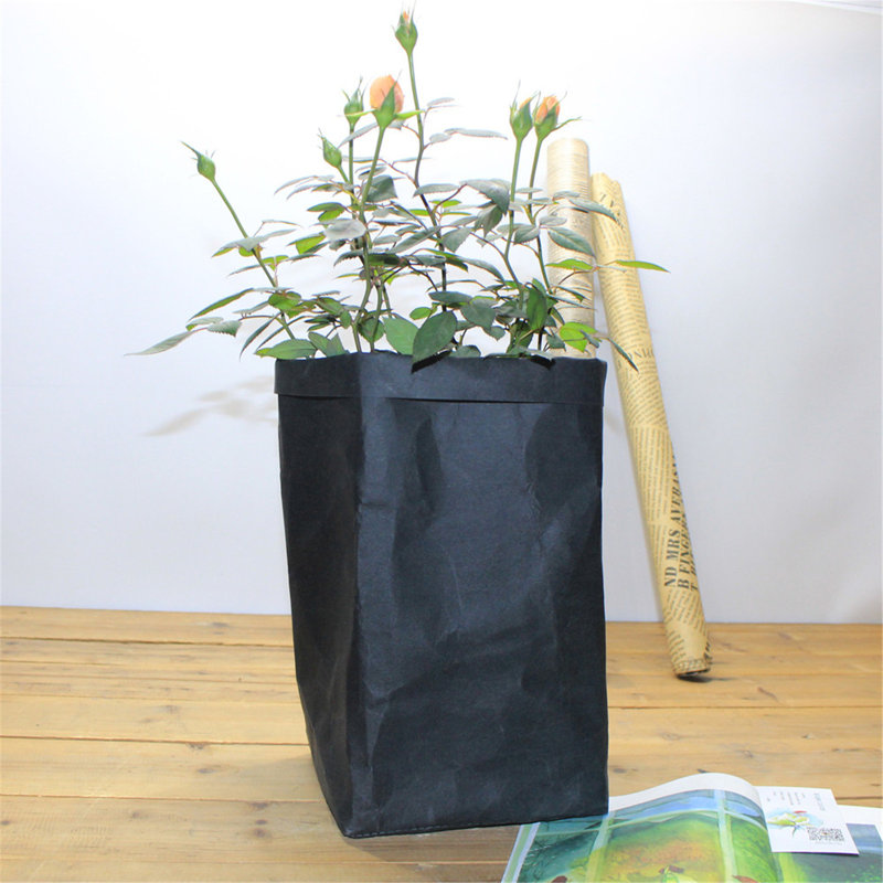 Sac de papier lavable et lavable, H 3,15 po x l 3,15 po x P 0,79 po, Black