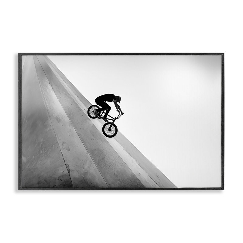 Giclée encadrée par motard noir, design par Sissi et Seb, H 12 po x l 18 po, Giclée encadrée noir minuit