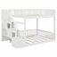 Lit superposé compact au sol avec escalier de rangement-130147960