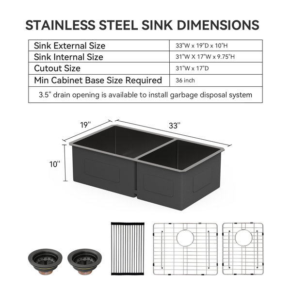 33in-l-x-19in-w-undermount-double-bowl-6040-kitchen-sink-gunmetal-black-16-gauge-stainless-steel-sink