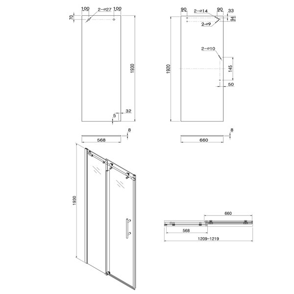 44-48in-w-x-76in-h-single-sliding-semi-frameless-shower-door-black