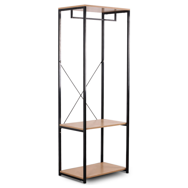 Maisonet 60cm Clothing Rack, Black/Light Oak