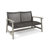 Hampton Outdoor Acacia Wood Wicker Loveseat sofa, Patio Furniture Conversation Set For Backyard