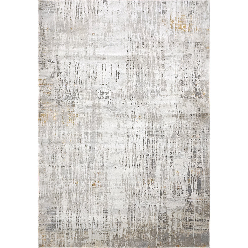 Tapis gris à motif abstrait Ahmonie, Rectangle 9 pi x 12 pi