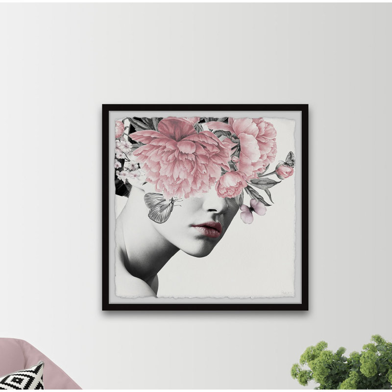 «Floral and Rouge à lèvres», reproduction encadrée, H 24 po x l 24 po x P 1,5 po