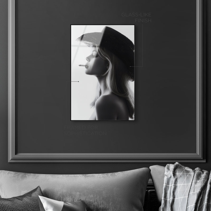 Desert Cowgirl Print, 31"H x 21"W, Black Floater Frame