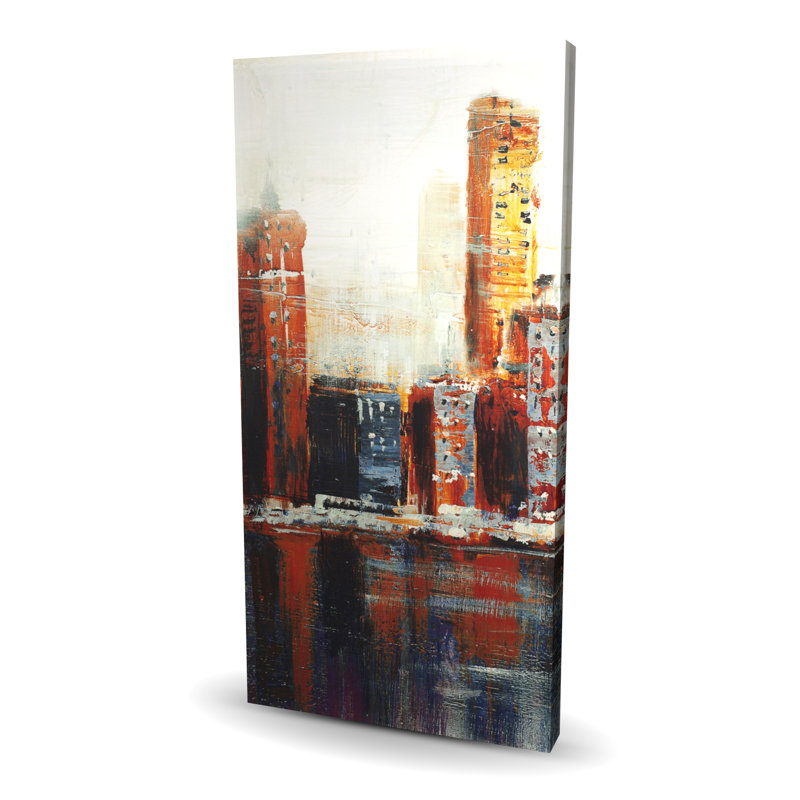 Abstract Red Cityscape - Contemporary Canvas Home Decor