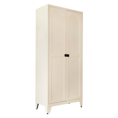71'' 2 Shapely Door Cabinet With Lock, Metal Storage Cabinet With Doors And Adjustable Shelves, For Kitchen, Bedroom, Living Room(Beige), Sideboard