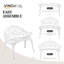Banc de patio élégant en aluminium coulé blanc-1062887233