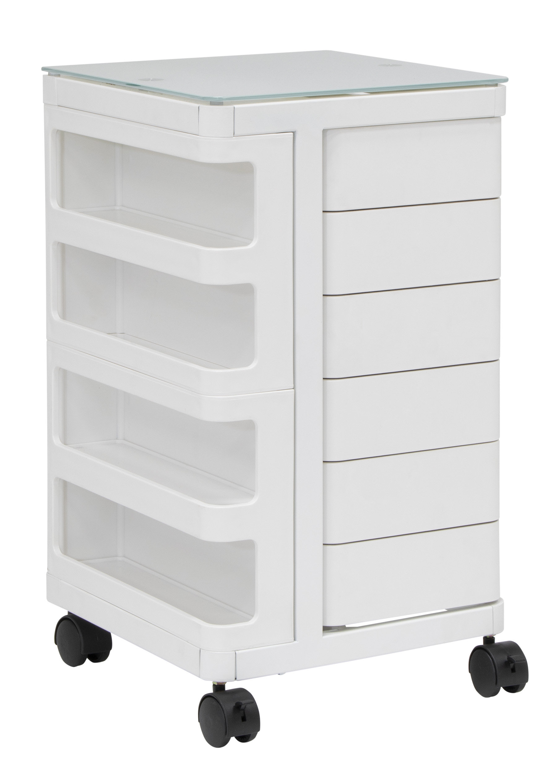 Gray/White 6-Bin Rolling Storage or Craft Cart