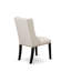 L'ensemble de table à manger 7 pièces se compose d'une table en bois et de 6 chaises de salle à manger en tissu de lin crème avec dossier capitonné - noir sablé.-424612563-424612562-411458042