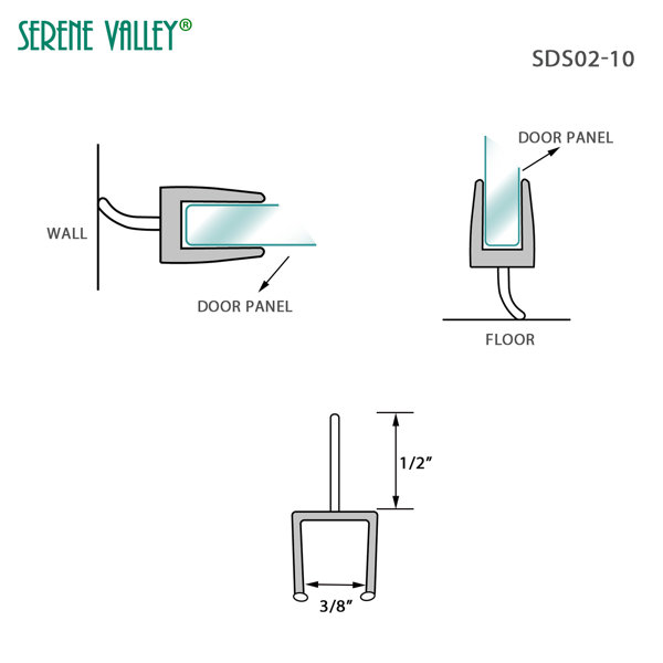 Serene Valley Shower Door Sweep SDP019