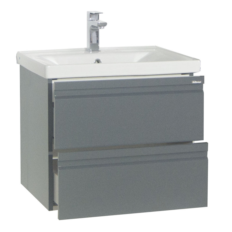 Amelya Bathroom Vanity with Basin, Grey/Brown/Blue