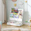 Bibliothèque à 4 niveaux avec 2 tiroirs en tissu, bibliothèque en métal et rangement pour jouets