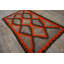 Flatweave Wool Geometric Area Rug in Gray