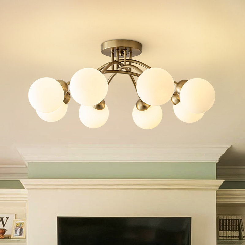 Plafonnier semi-encastré 8 lumières Spoutnik