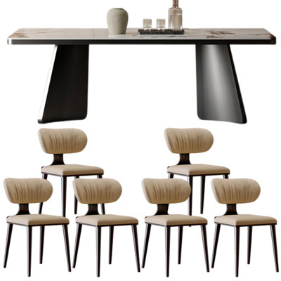 Light luxury modern rectangular dining table sets.