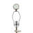 D14x29.5" Smoke Agate-Slice Table Lamp W/ Marble Base