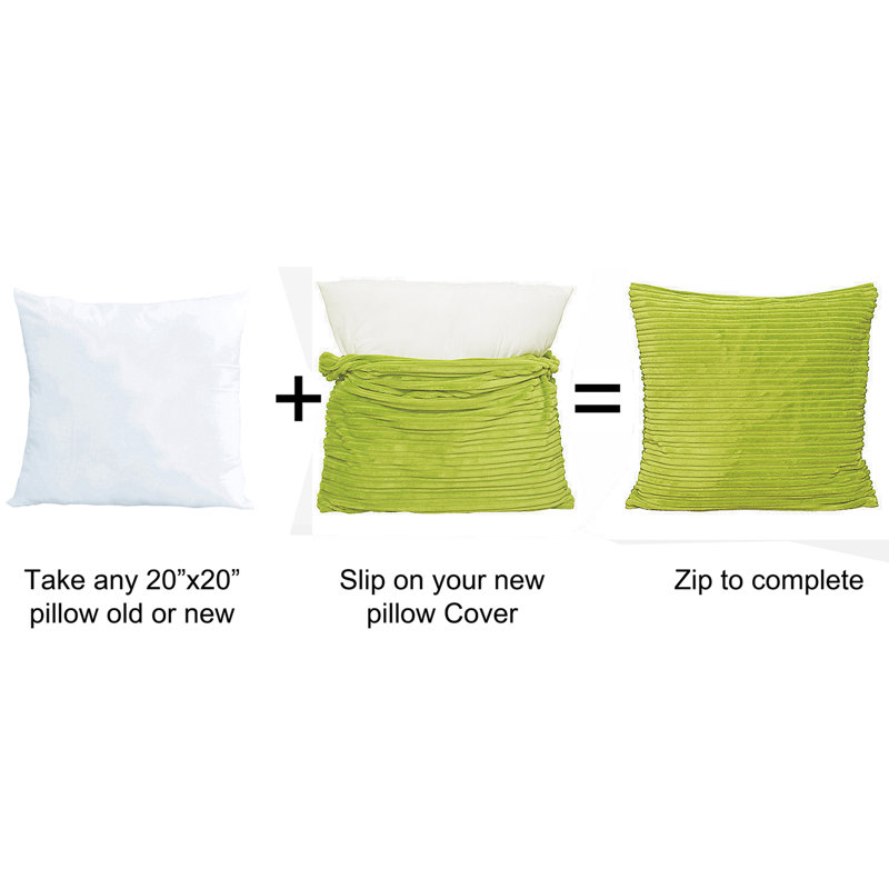 Housse de coussin carré en flanelle nervurée, Citron foncé