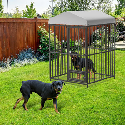70.8'' H Steel Kennel Deck With Door