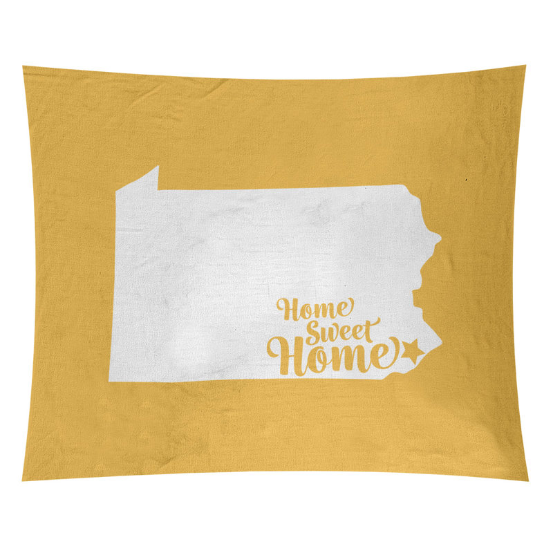 Tapisserie Home Sweet Philadelphia, H 60 po x l 51 po, Jaune