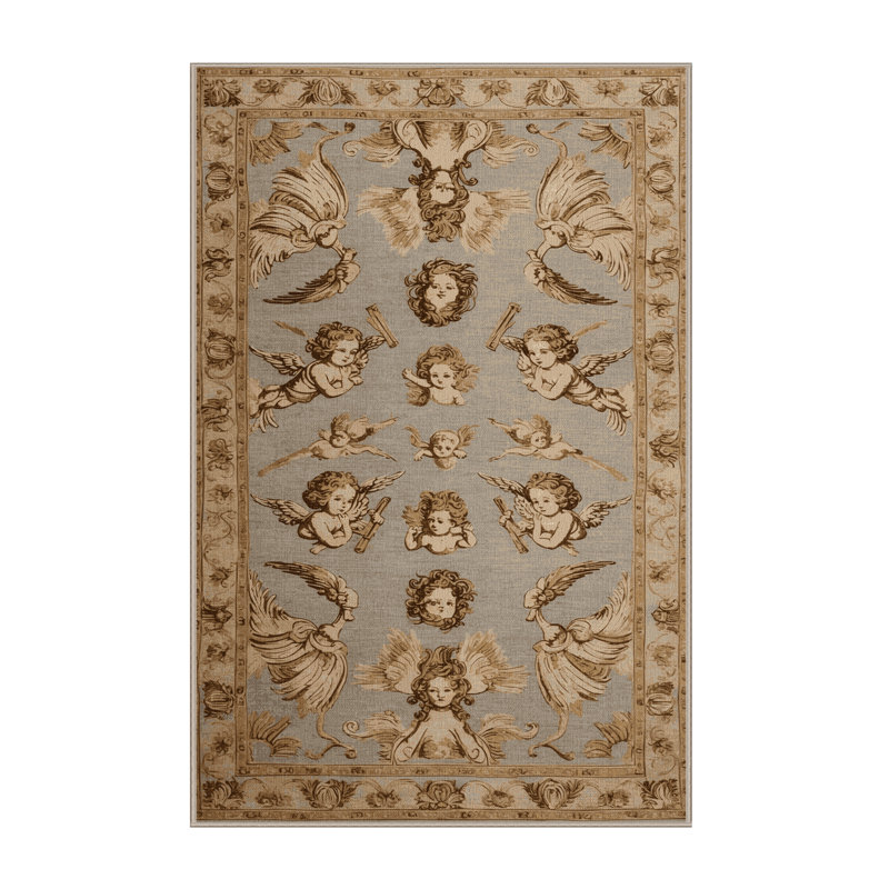 Tapis brun français lavable à la machine, Rectangulaire 3 pi x 5 pi