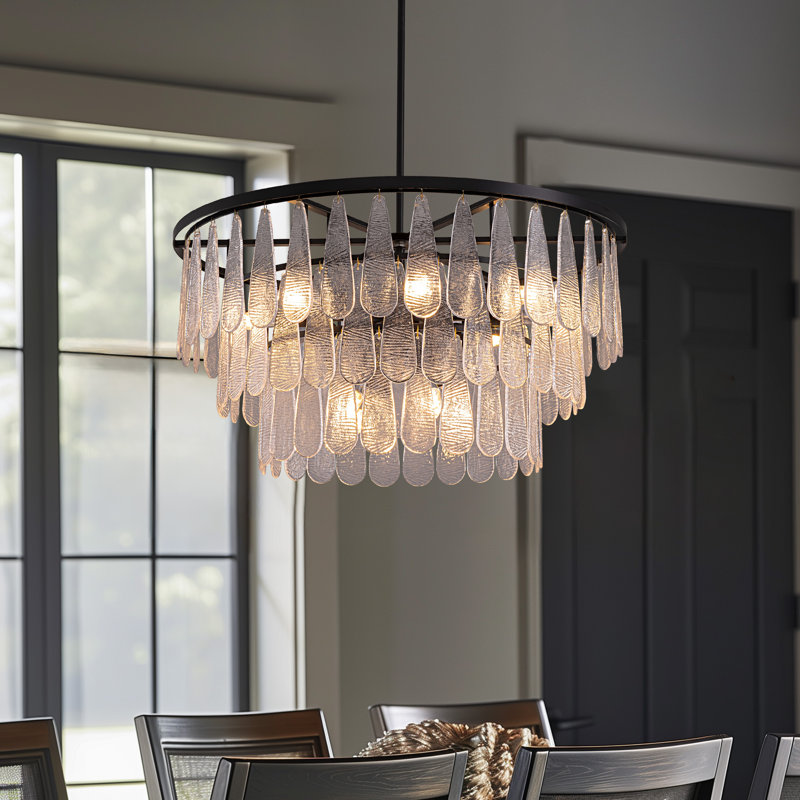 Shontia 12 - Light Unique Tiered Chandelier with Crystal Accents