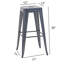 Ensemble de 2 tabourets de bar en métal sans dossier-732023522-732023548-732023549