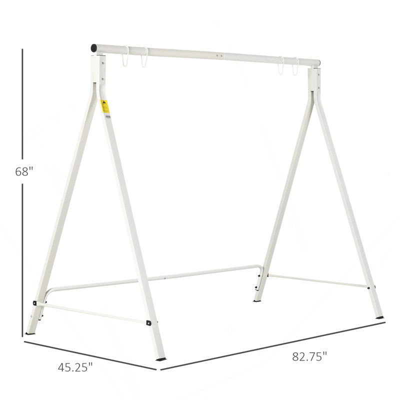 Portique de balançoire Outsunny, Blanc