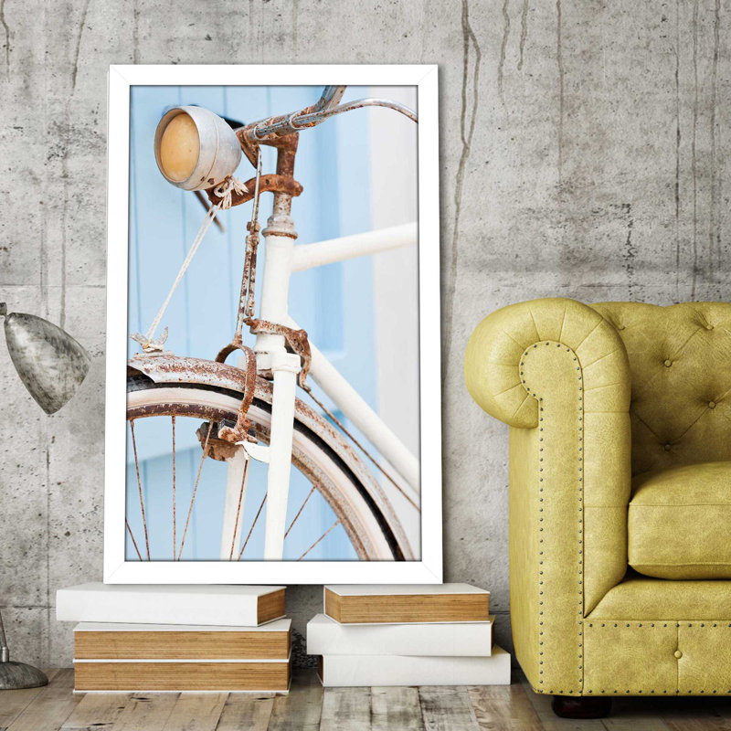 Vieux vélo par - photographie, H 39,5 po x l 27,5 po x P 0,75 po, Cadre blanc