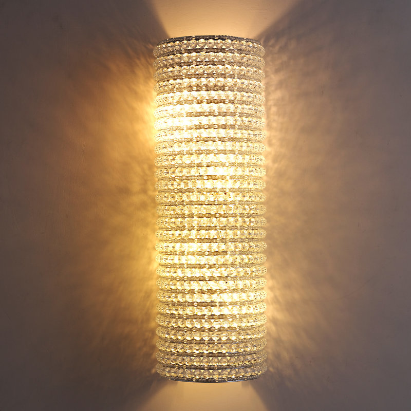 Dimmable LED Crystal Wall Light Wall Sconce (Bulbs Included), White