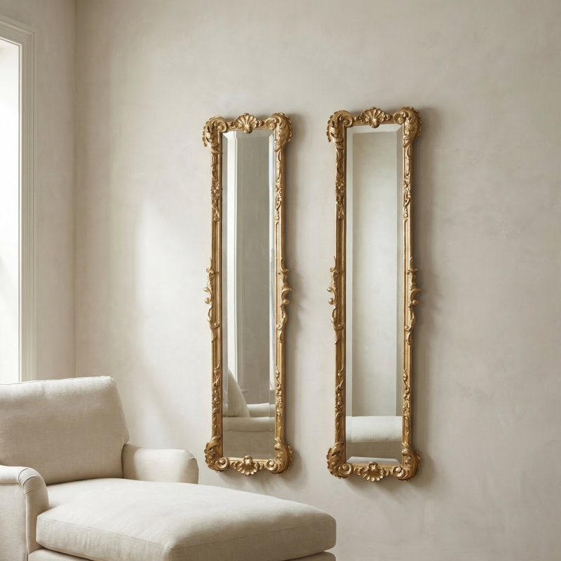 Helena Ornate Plastic Vintage Rectangular Wall Mirror