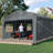 12'X20' Heavy-Duty Dark Gray Carport With Reinforced Galvanized Steel Frame