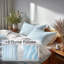 Ensemble de literie 5 pièces Coastal - Ensemble de housse de couette et de coussins rayés bleu et blanc-124288749
