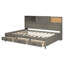 Lit de jour en bois pleine grandeur avec lit gigogne, ports USB, tablette de rangement et confort rembourré pour une vie moderne.-599715490-599715489