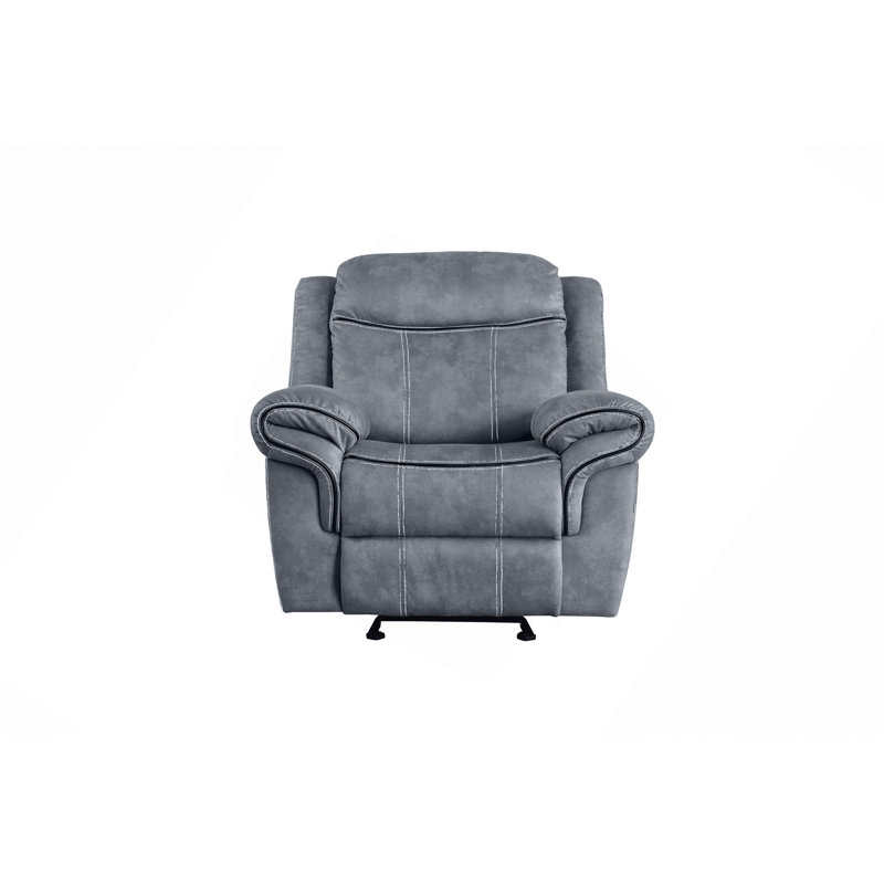 Fauteuil inclinable en velours bicolore, Gris