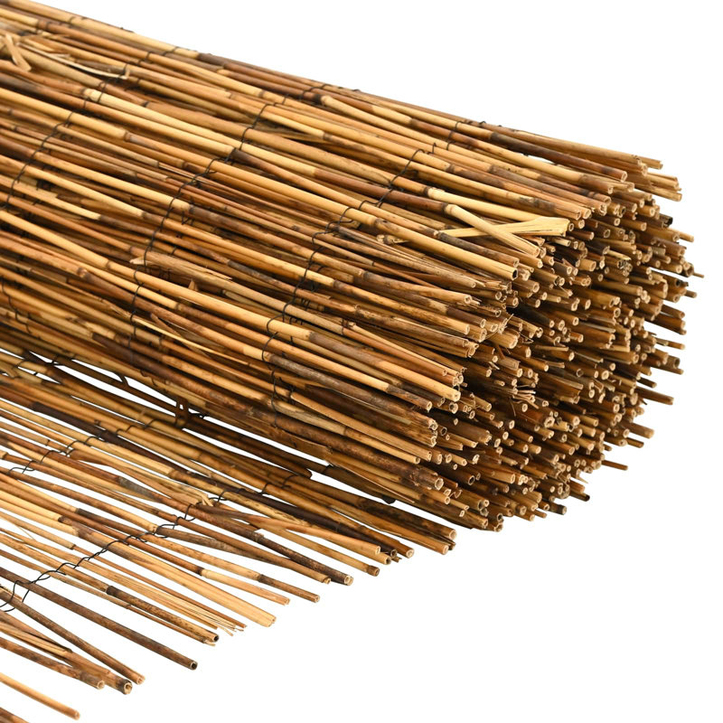 Vidaxl Garden Fence Carbonized Reed Outdoor Natural Patio Eco-Friendly Barrier, 100cm H x 500cm W