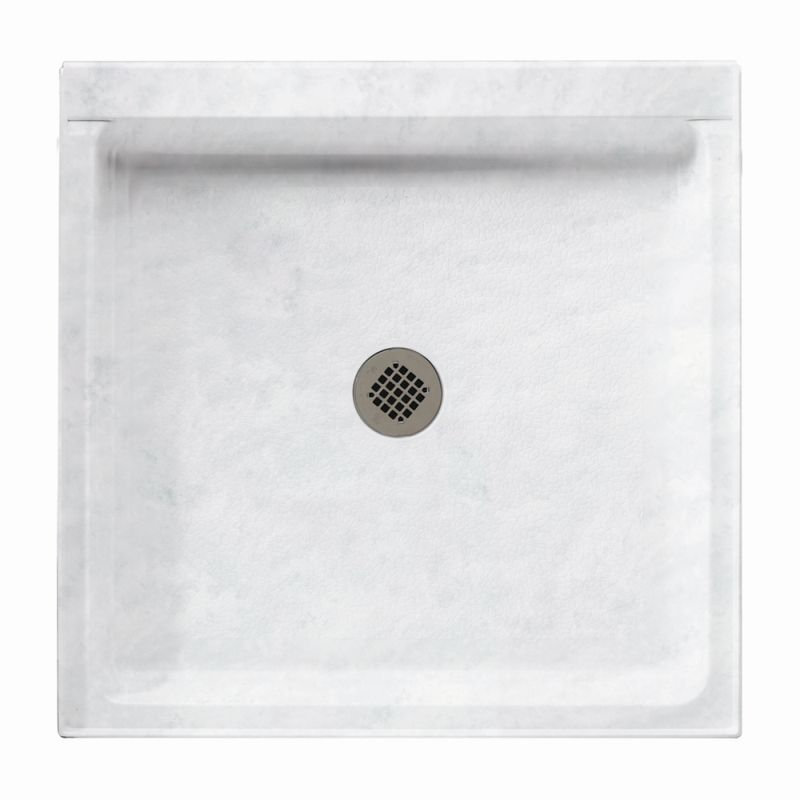 Base de douche à double seuil 36 po x 36 po Solid Surface, Glace
