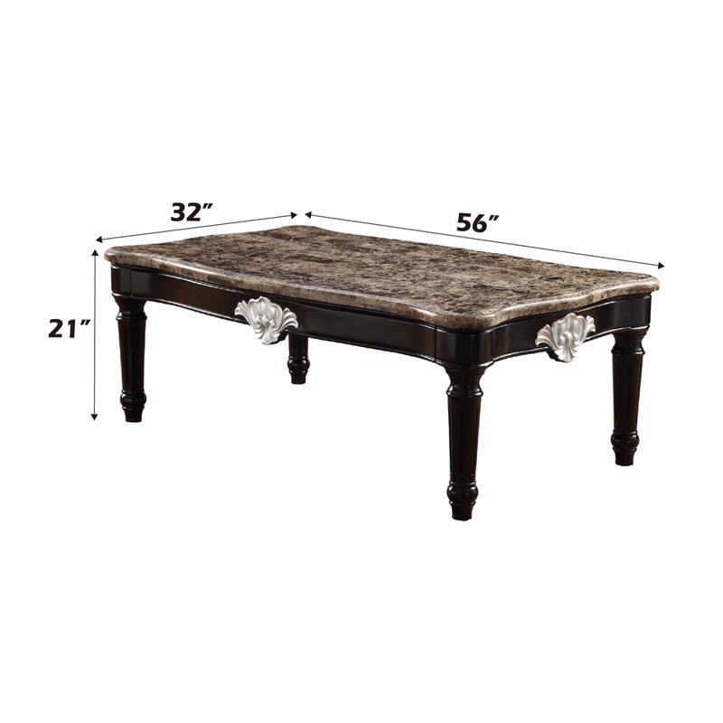 Table basse à 4 pieds Moesha, Marbre naturel