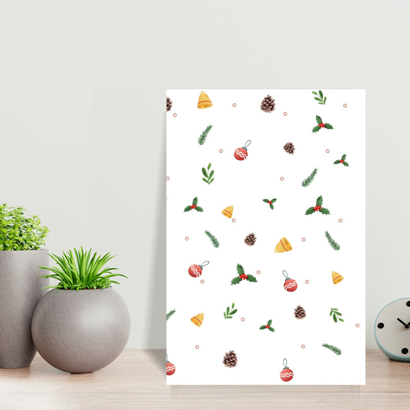 Joyeuses fêtes, reproduction d'art classique classique, pin, hiver, 18" H x 12" W