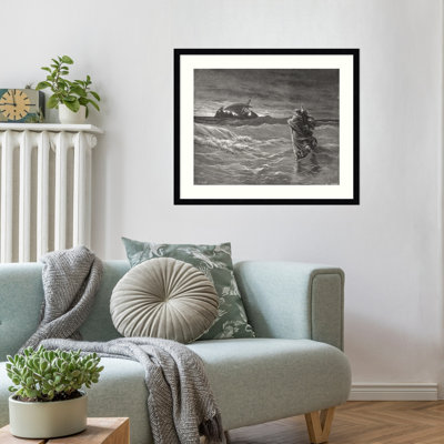 «Jesus Walking On The Sea John 6» par Gustave Dore, impression sur bois encadrée