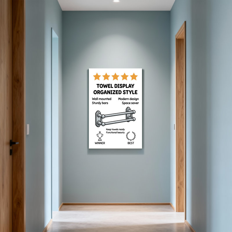 Bath & Laundry Wall Mounted Towel Rack With Double Bars